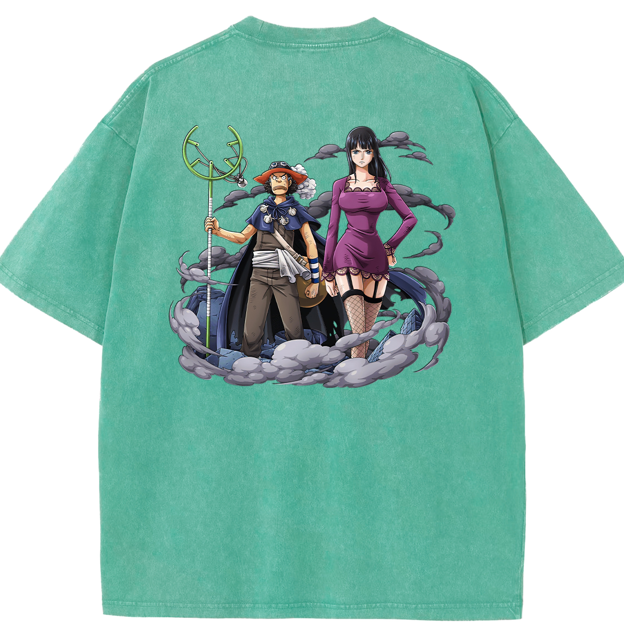 ワンピース ニコ・ロビン ONE PIECE Nico Robin 綿100% ヴィンテージ風 半袖Tシャツ（背面プリント）